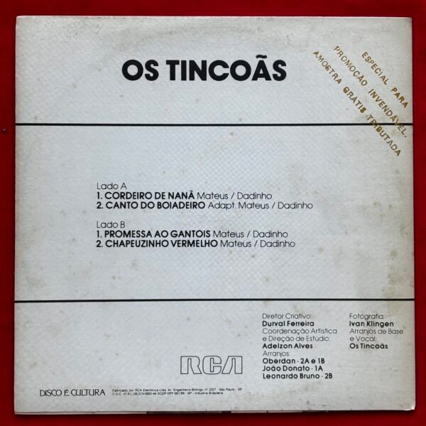Os Tincoãs - Cordeiro de Nanã / Canto de Boiadeiro / Promessa ao Gantois / Chapeuzinho Vermelho - Image 4