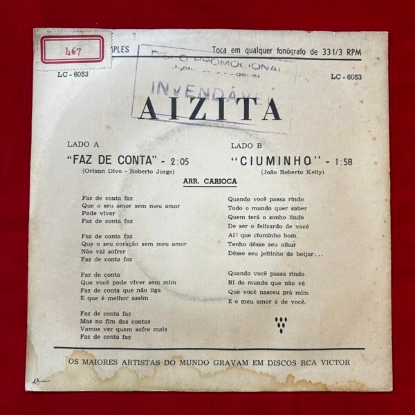 Aizita ‎– Faz De Conta / Ciuminho - Image 4